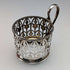 1929 British vintage porcelain cups in sterling silver holders, set of 3, Walker & Hall, AYNSLEY