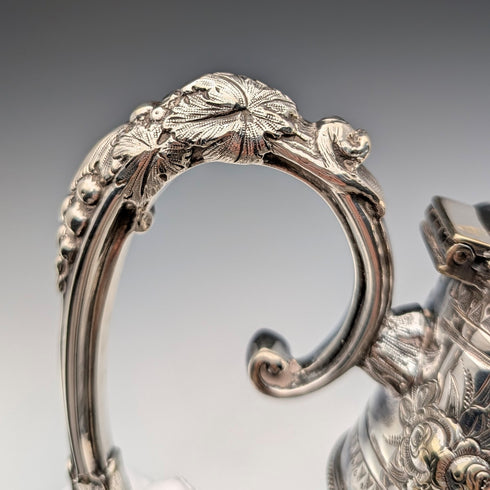 英国アンティーク カットガラス&シルバープレート製 ウォータージャグ