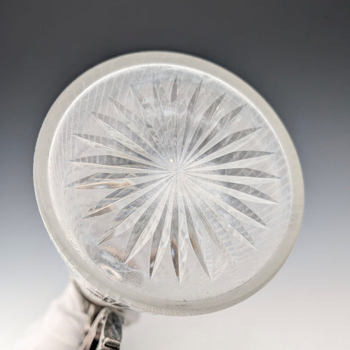 英国アンティーク カットガラス&シルバープレート製 ウォータージャグ