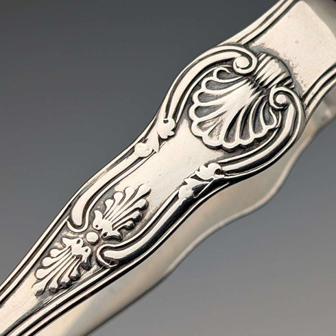 1844 British antique sterling silver sugar tongs 60g Chawner & Co.
