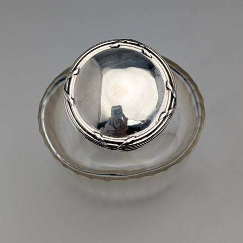 法國古董純銀蓋玻璃香水瓶香水瓶