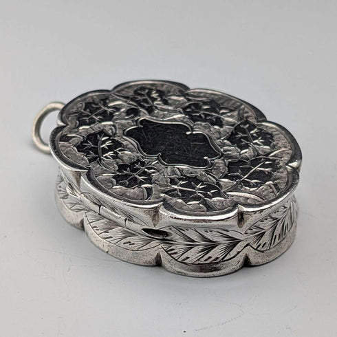 1881 British antique sterling silver vinaigrette 21g Hilliard & Thomason