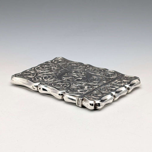 1895 British antique sterling silver card case 48g Colen Hewer Cheshire