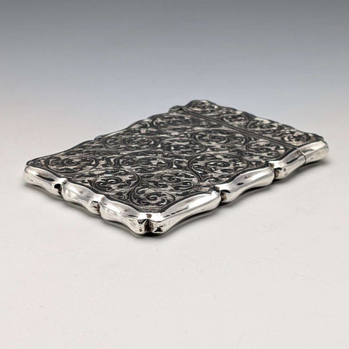 1895 British antique sterling silver card case 48g Colen Hewer Cheshire