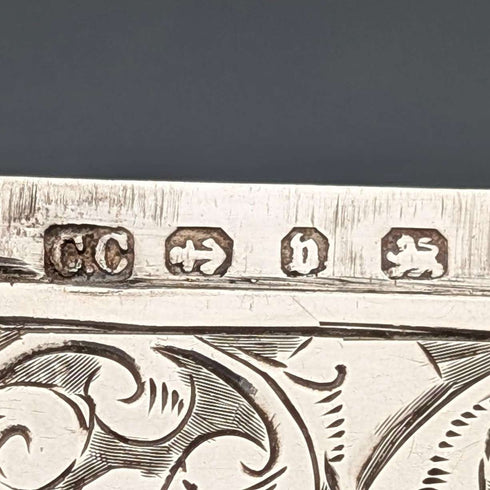 1895 British antique sterling silver card case 48g Colen Hewer Cheshire