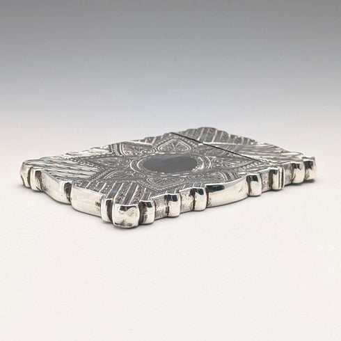 1876 British antique sterling silver card case 60g Colen Hewer Cheshire