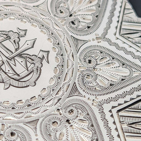 1876 British antique sterling silver card case 60g Colen Hewer Cheshire