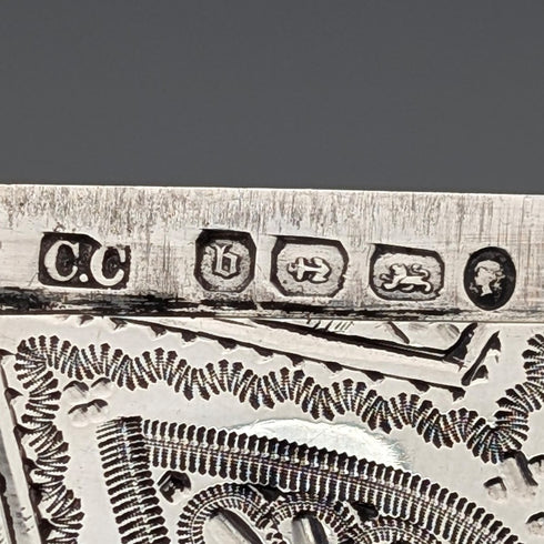 1876 年英國古董純銀卡包 60 克 Colen Hewer 柴郡