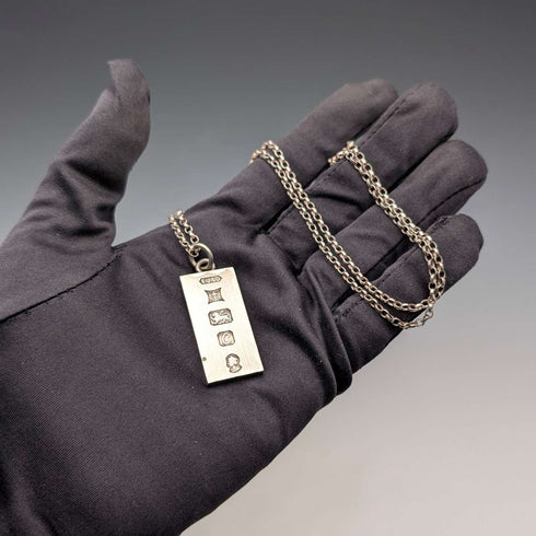 1977年 英国 純銀製 ジュビリーインゴットペンダント&純銀製チェーン 計21g Excalibur Jewellery②
