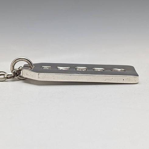 1977年 英国 純銀製 ジュビリーインゴットペンダント&純銀製チェーン 計43g CJ