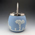 Antique British Wedgwood Biscuit Barrel Jasperware Pale Blue