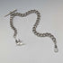 Circa 1900 British antique sterling silver Albert chain, 49g, sterling silver swallow fob