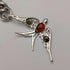 Circa 1900 British antique sterling silver Albert chain, 49g, sterling silver swallow fob