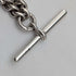 Circa 1900 British antique sterling silver Albert chain, 42g, enamel decoration, sterling silver medal fob