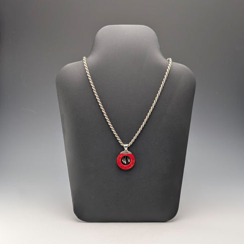 ヴィンテージ レッドコーラル&純銀 ペンダント 純銀ネックレス付き