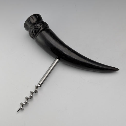 ヴィンテージ 角型木製ハンドル アザミ装飾 ボトルオープナー