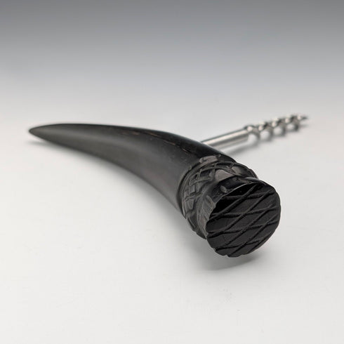 ヴィンテージ 角型木製ハンドル アザミ装飾 ボトルオープナー