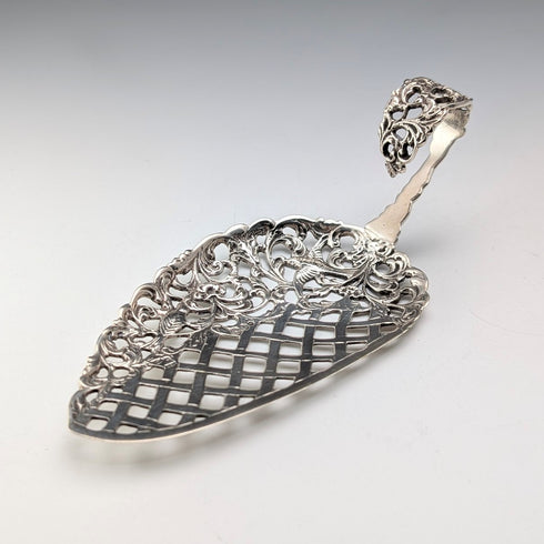 1922年 オランダアンティーク 835シルバー製 鳥装飾 スライサー 43g W2V