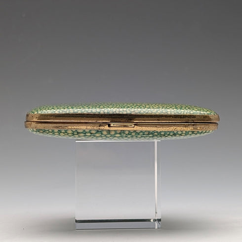 復古綠色珍珠魚鍍金煙盒