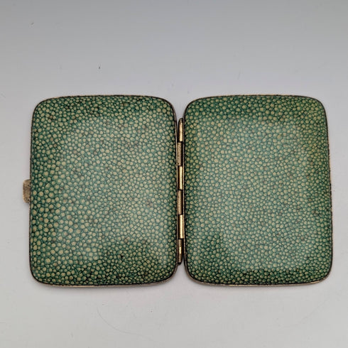 復古綠色珍珠魚鍍金煙盒