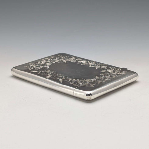 1883 British antique sterling silver card case 75g William Summers