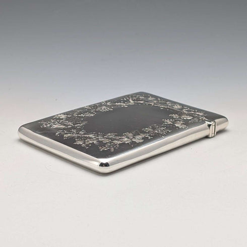 1883 British antique sterling silver card case 75g William Summers