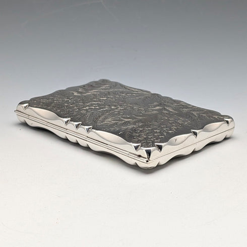 1906 英國古董純銀雙門卡片盒,84 克,Hilliard & Thomason