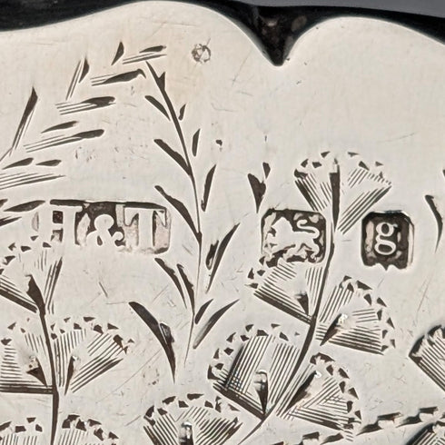 1906 英國古董純銀雙門卡片盒,84 克,Hilliard & Thomason