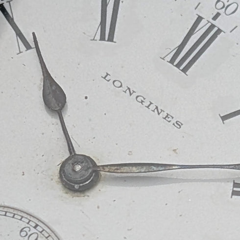 1904年頃 アンティーク ロンジン 懐中時計 アール・ヌーヴォー彫刻 銀側ハンターケース 動作良好