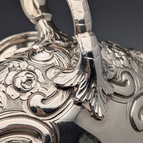 1891 British antique sterling silver large sugar bowl 395g Walter & John Barnard