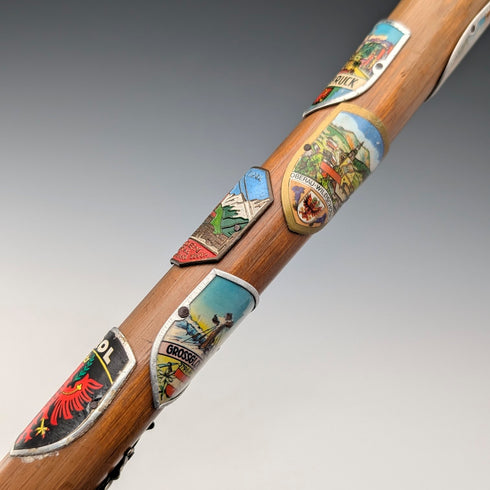 復古歐洲旅遊手杖 棕褐色桿 95 厘米