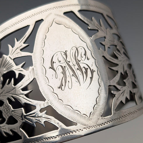 1912年 英国アンティーク 純銀製 D型ナプキンリング ペア 56g Fenton Brothers