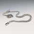 Circa 1890 British antique sterling silver Albert chain, 65g sterling silver medal fob