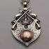 Circa 1900 British antique sterling silver Albert chain, 52g, sterling silver medal fob