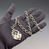 Circa 1900 British antique sterling silver Albert chain, 52g, sterling silver medal fob