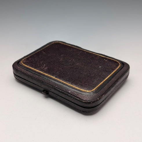 1871 British antique sterling silver card case, 67g, boxed, excellent condition, Robert Thornton