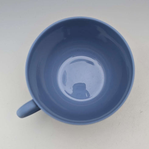 Vintage British Wedgwood Jasperware cup and saucer in pale blue