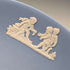 Vintage British Wedgwood Jasperware cup and saucer in pale blue