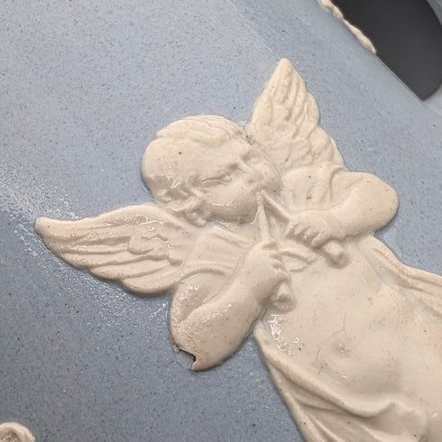 英国ヴィンテージ ジャスパーウェア製 コーヒーポット ペールブルー