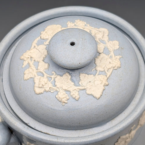 英国ヴィンテージ ジャスパーウェア製 コーヒーポット ペールブルー