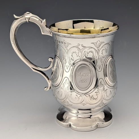 1855年 英国アンティーク 純銀製 マグカップ 139g Henry Wilkinson