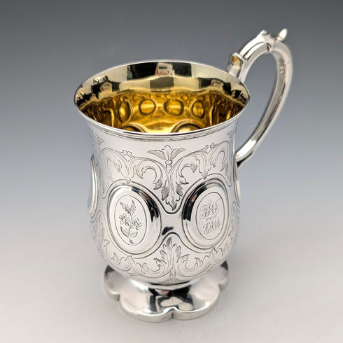 1855年 英国アンティーク 純銀製 マグカップ 139g Henry Wilkinson