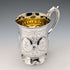 1855 British antique sterling silver mug 139g Henry Wilkinson