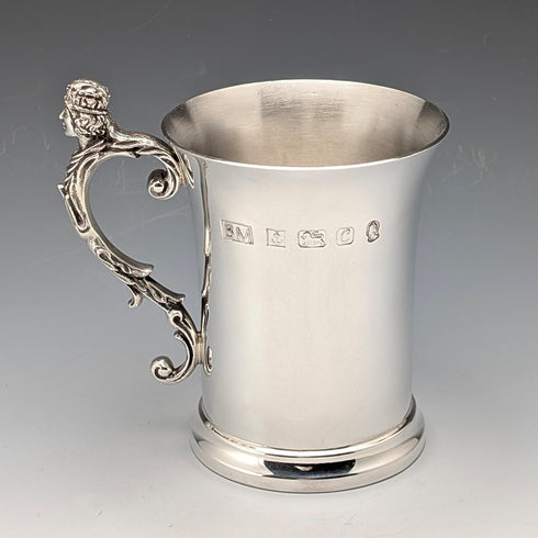 1977年 英国エリザベスⅡ世 戴冠25周年ジュビリー 純銀製マグカップ 305g Birmingham Mint 箱・説明書付き 極美品