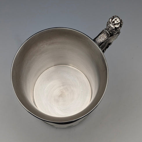 1977年 英国エリザベスⅡ世 戴冠25周年ジュビリー 純銀製マグカップ 305g Birmingham Mint 箱・説明書付き 極美品