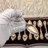 1900 British antique gold plated sterling silver tea spoons set of 12, total 218g, case included, George Bedingham