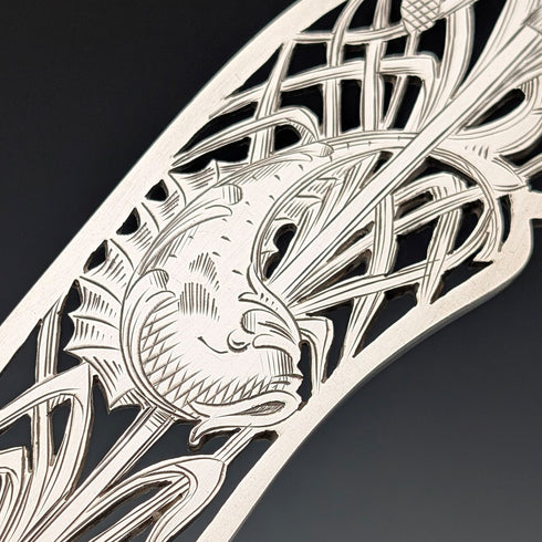 Circa 1900 French antique silver plate fish server set with case SFAM