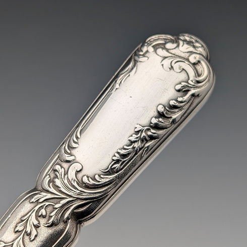 Circa 1900 French antique silver plate fish server set with case SFAM