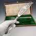 Circa 1900 French antique silver plate fish server set with case SFAM