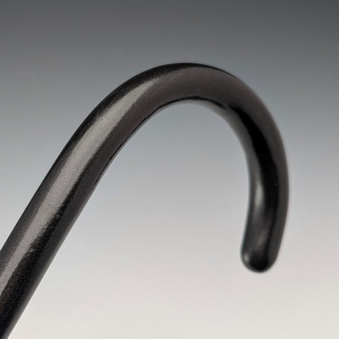 1933年 英国ヴィンテージ 黒軸 曲がりハンドル 純銀装飾 軽量ステッキ 杖 94cm M&T Ltd